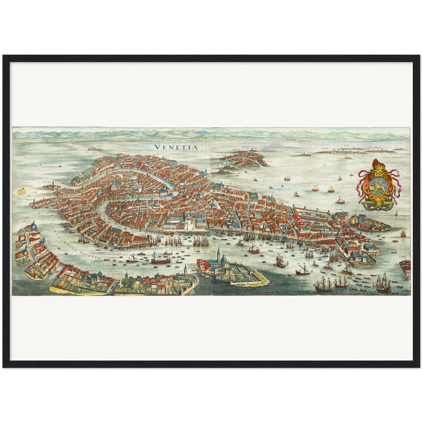 Historische Stadtansicht Venedig um 1636