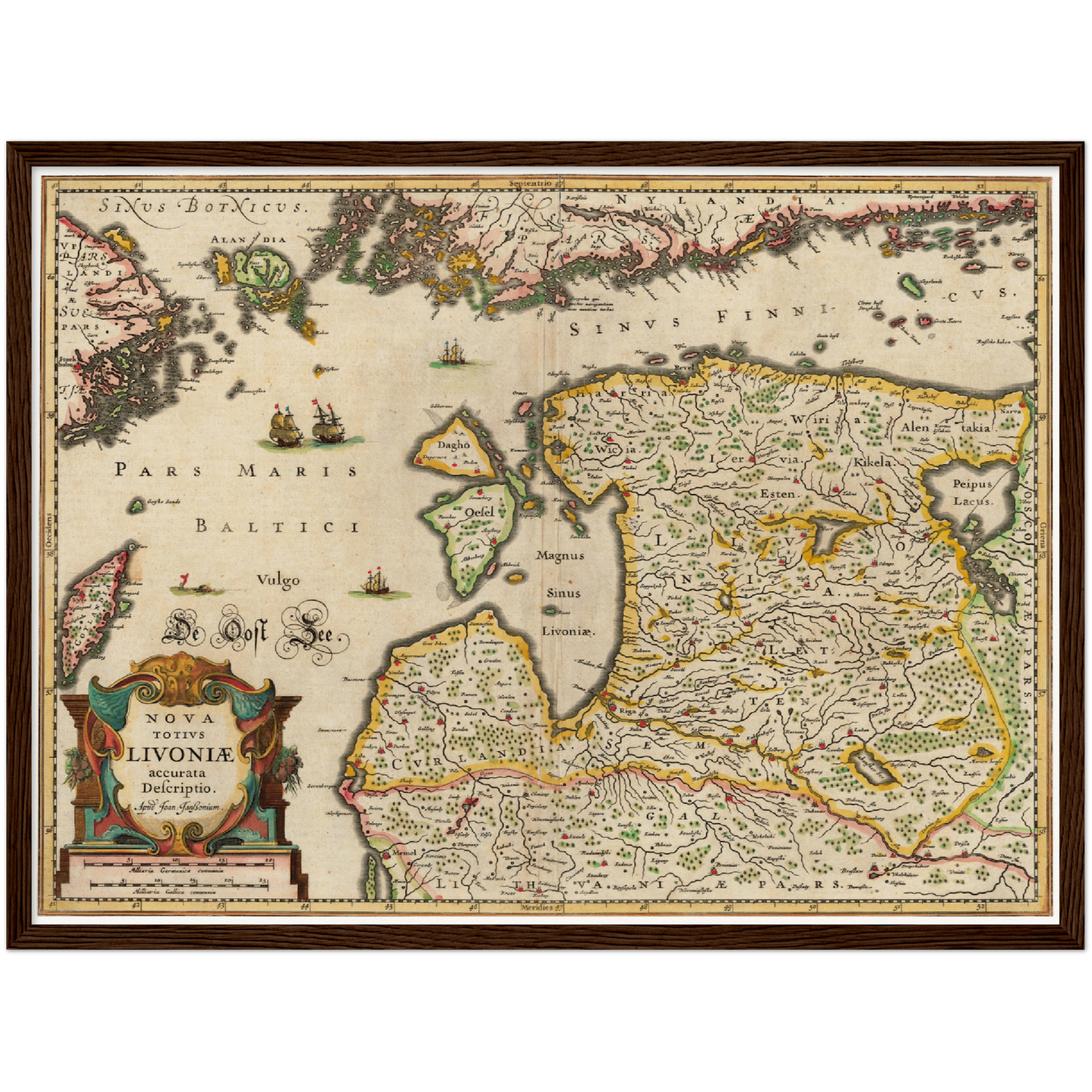 Historische Landkarte Estland um 1642