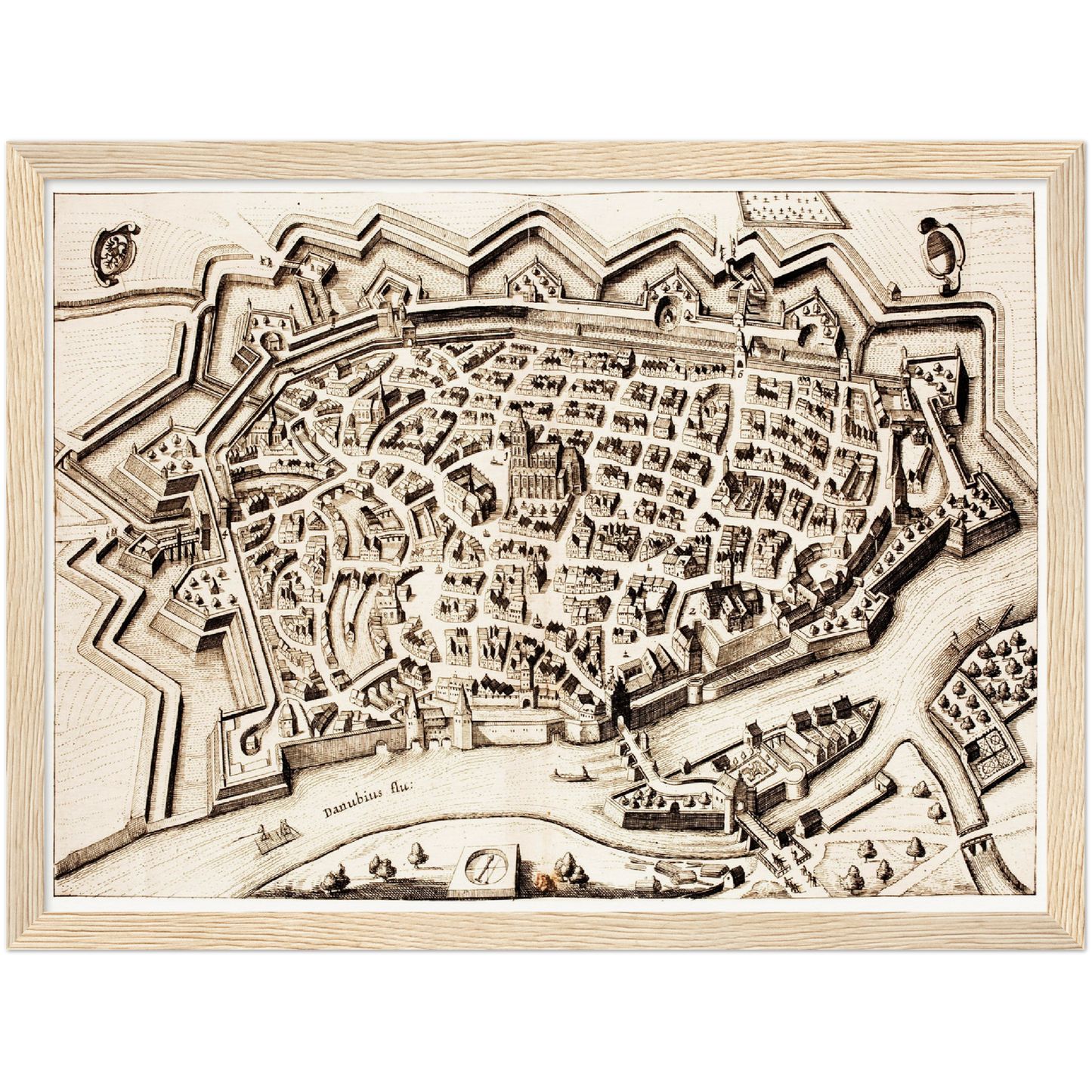 Historischer Stadtplan Ulm um 1642
