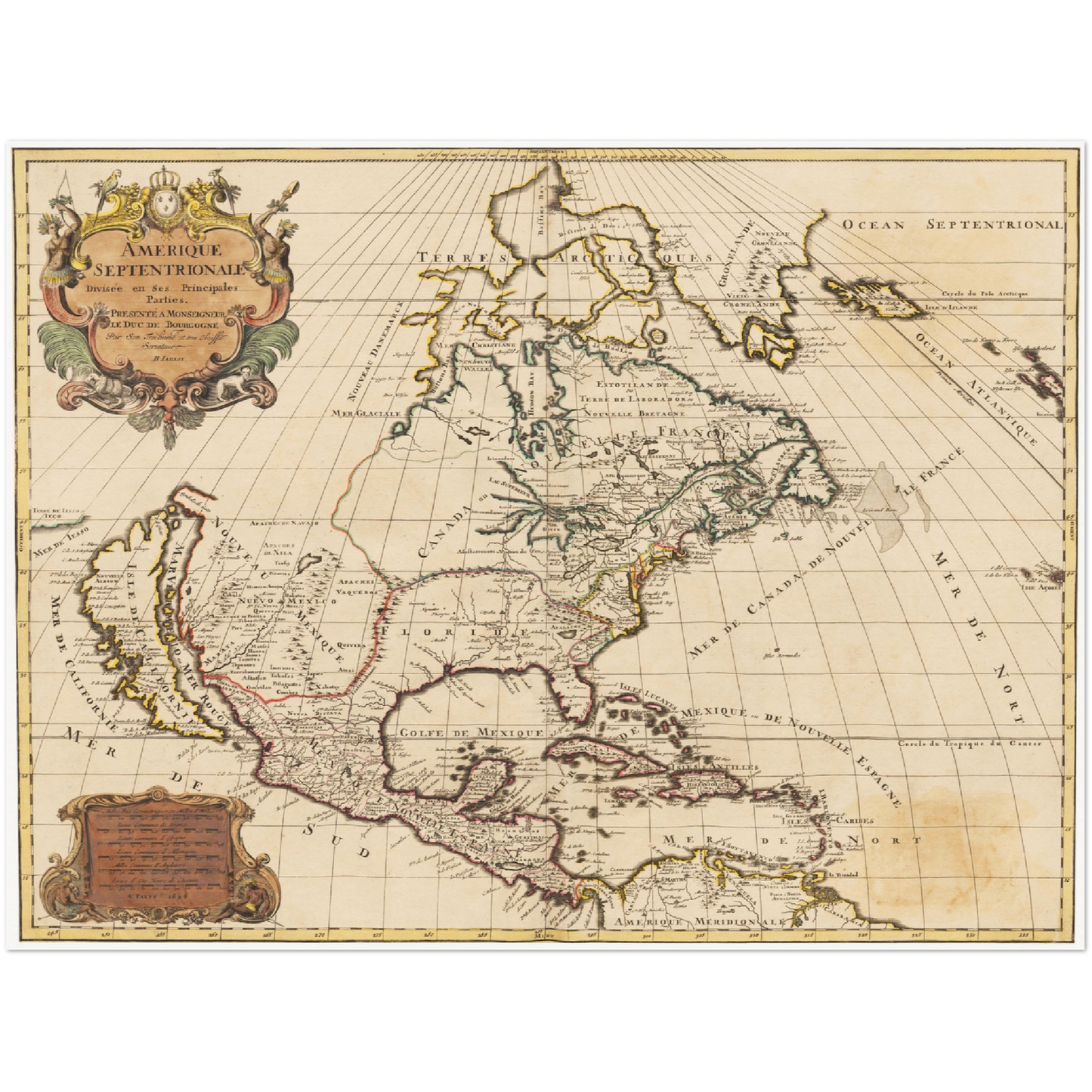 Historische Landkarte Nordamerika um 1694