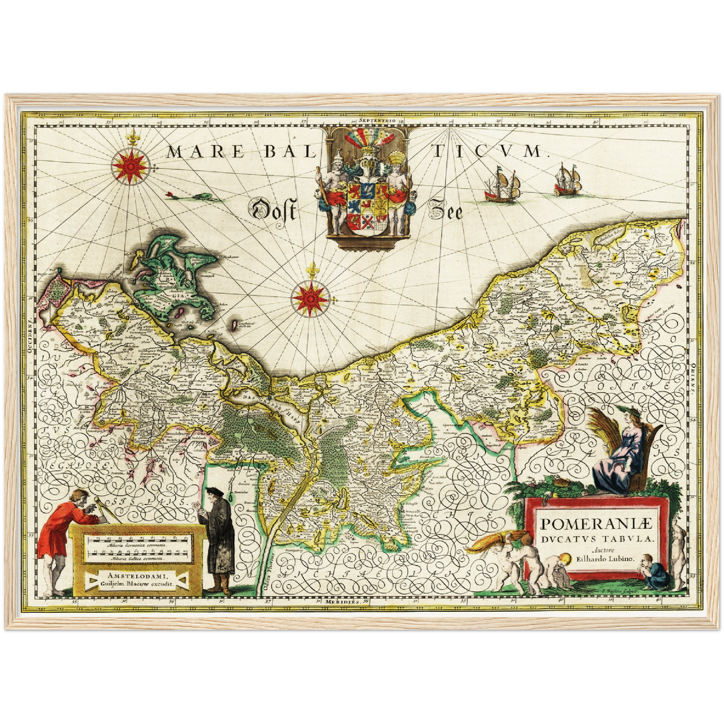 Historische Landkarte Pommern um 1647
