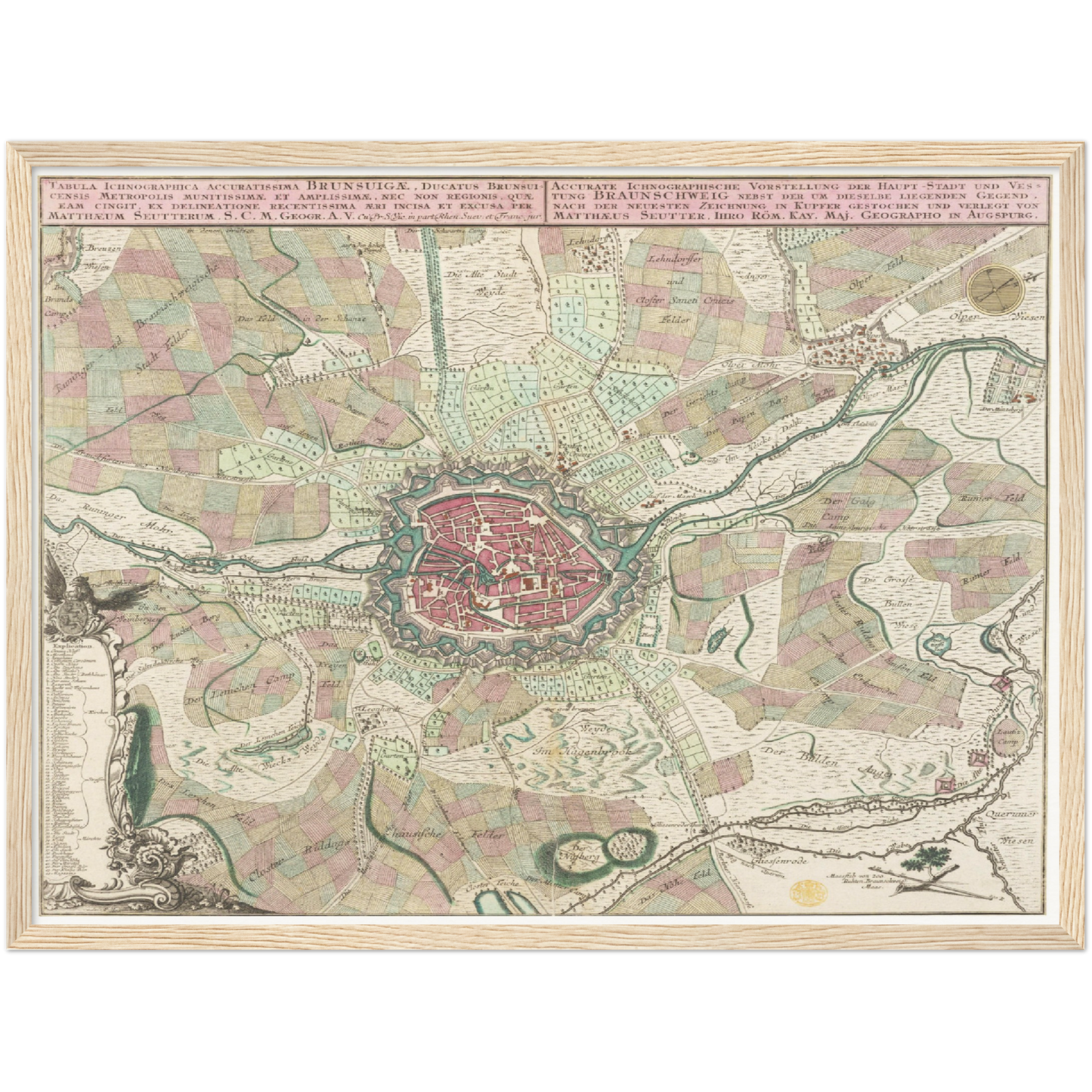 Historischer Stadtplan Braunschweig um 1750