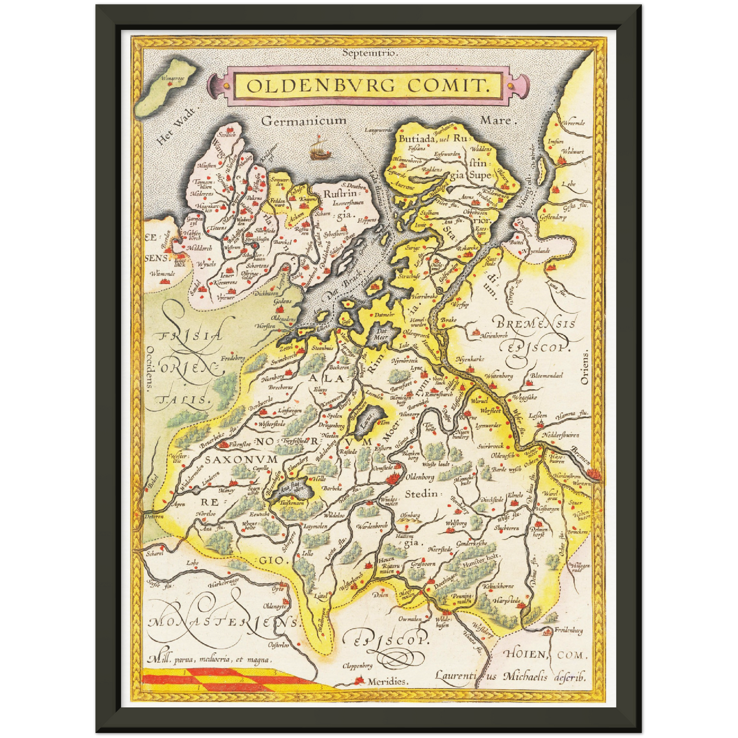Historische Landkarte Oldenburg um 1609
