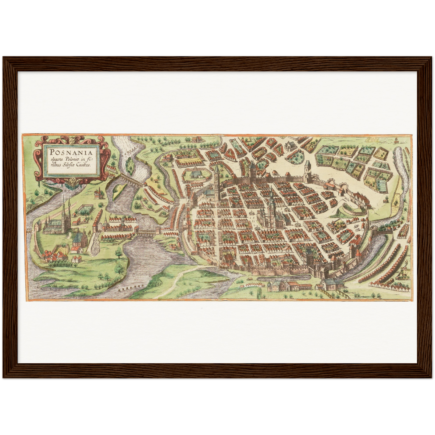 Historische Stadtansicht Posen um 1609