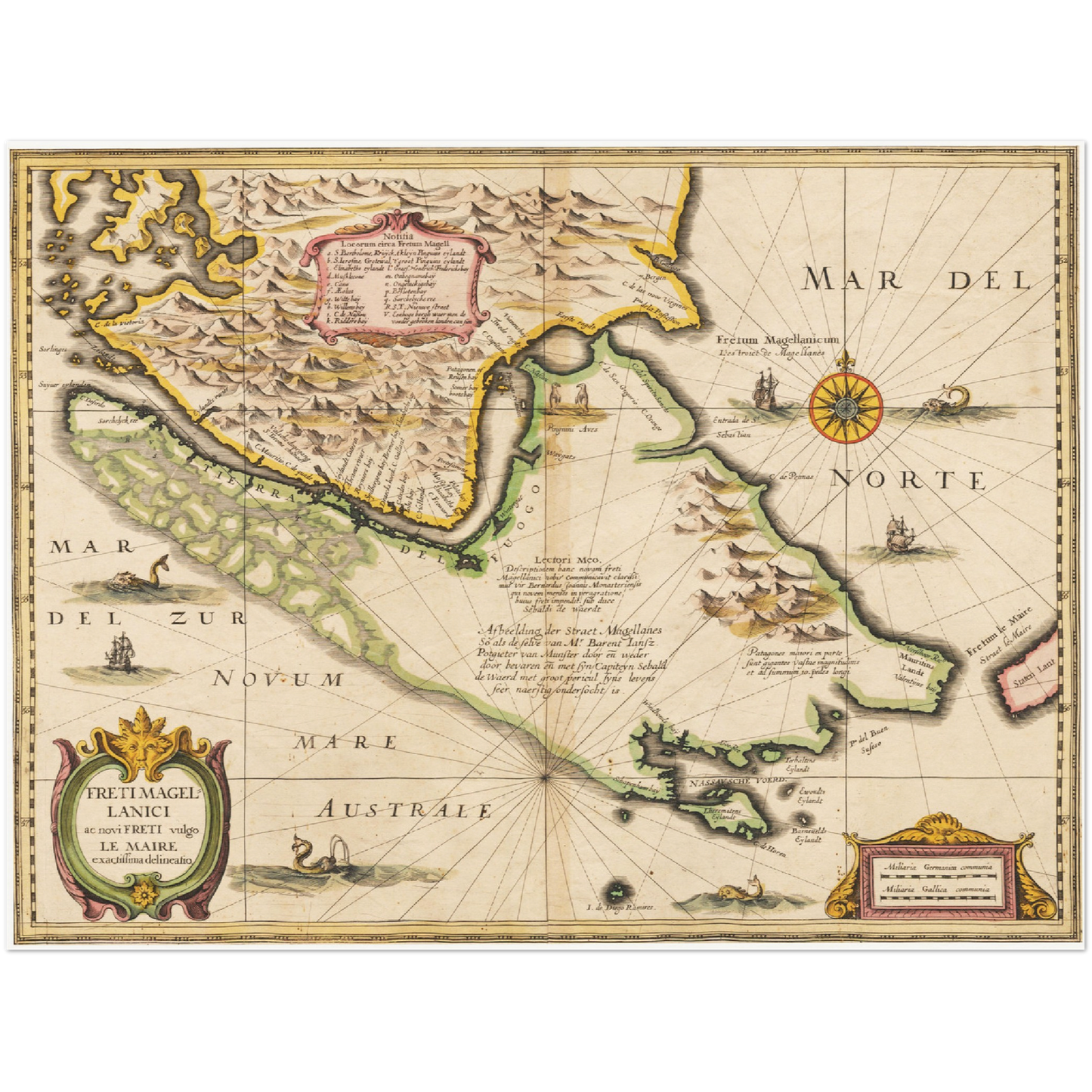 Historische Landkarte Kap Hoorn um 1635