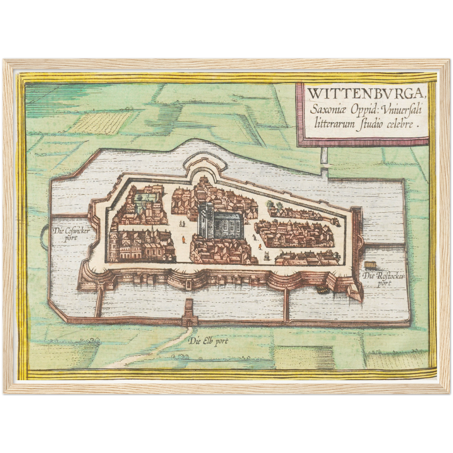 Historische Stadtansicht Wittenberg um 1570