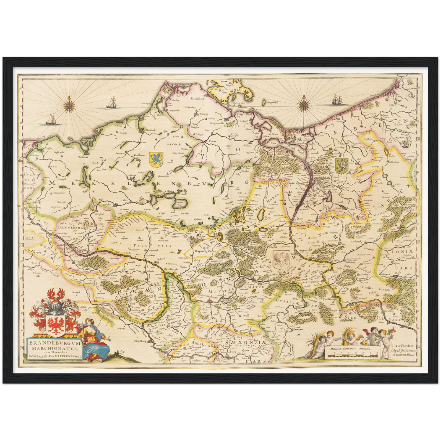 Historische Landkarte Brandenburg um 1635