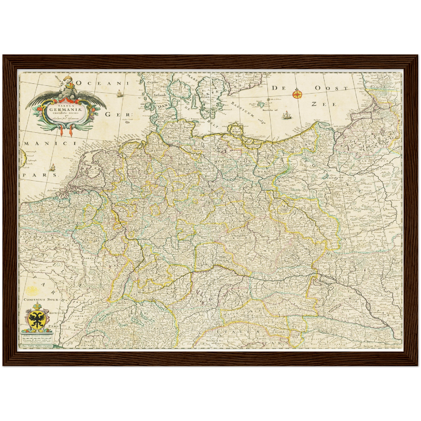 Historische Landkarte Deutschland um 1650