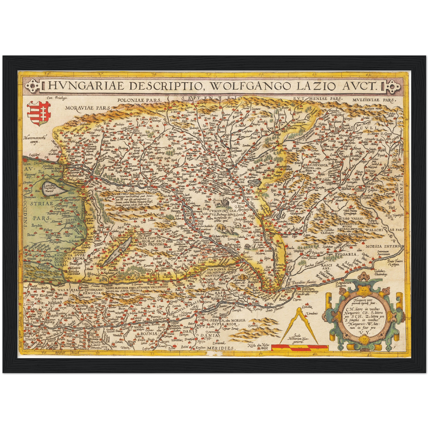 Historische Landkarte Ungarn um 1609