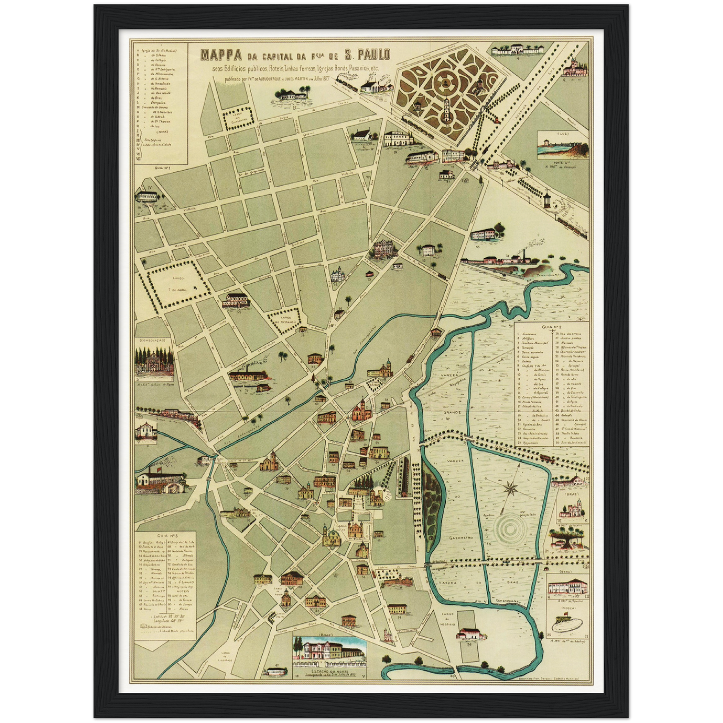 Historischer Stadtplan Sao Paulo um 1877