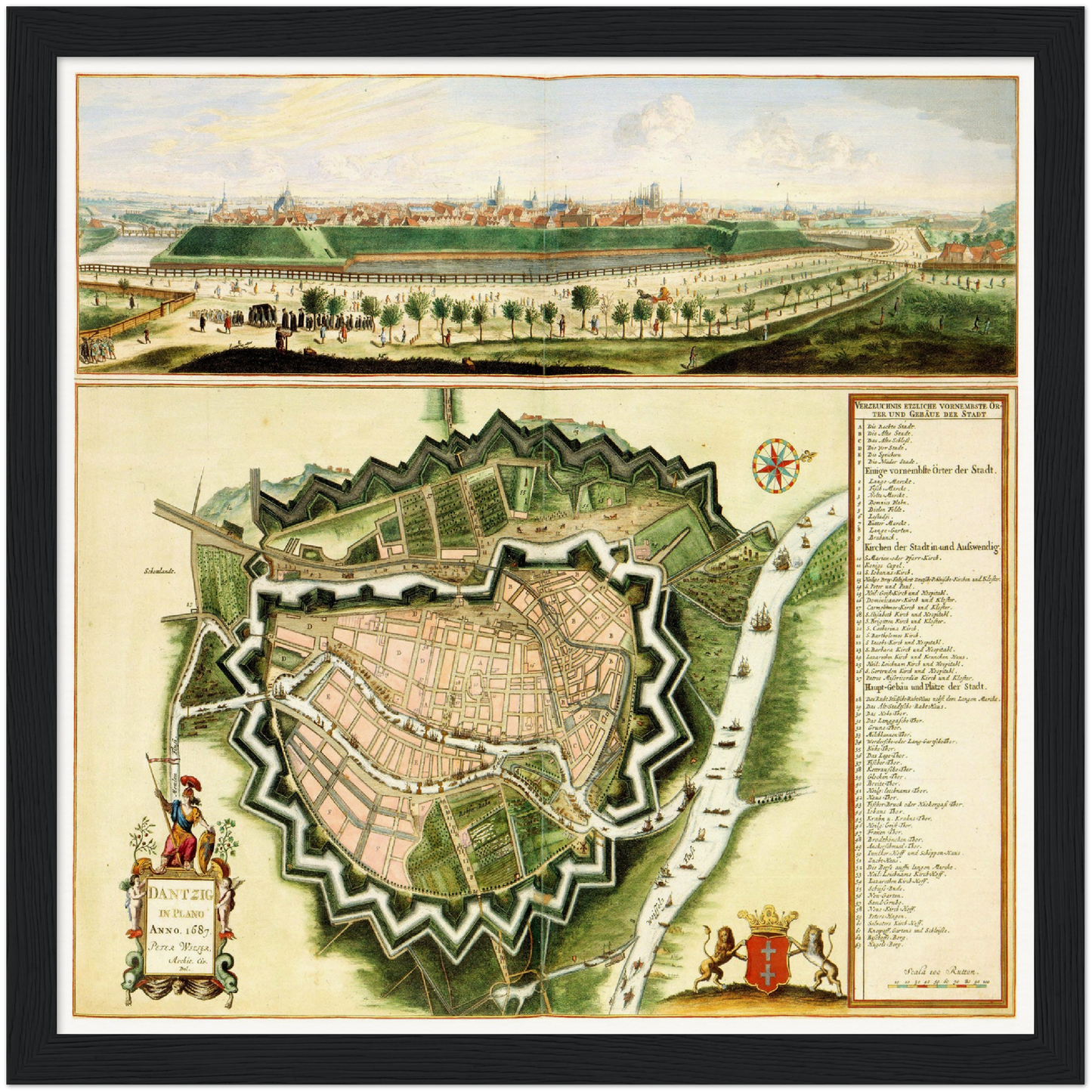 Historische Stadtansicht Danzig um 1690