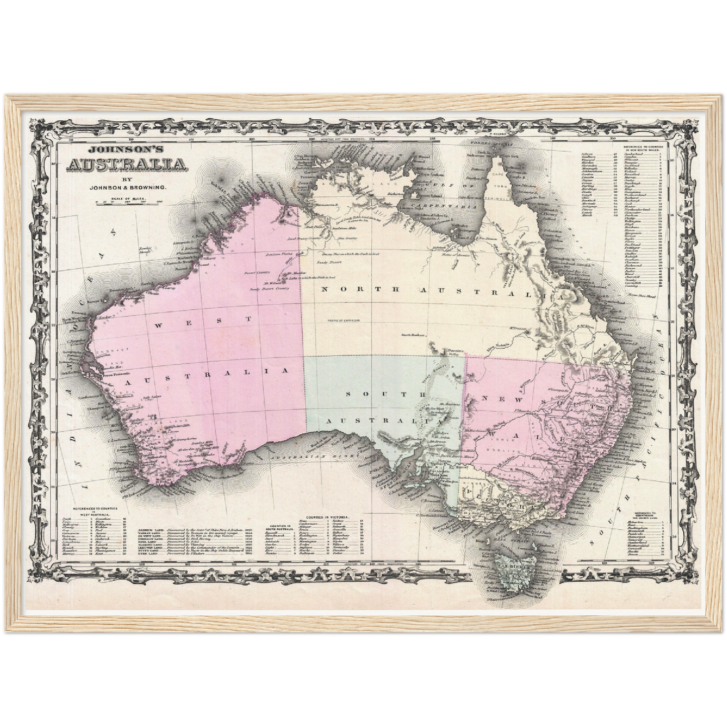 Historische Landkarte Australien um 1861
