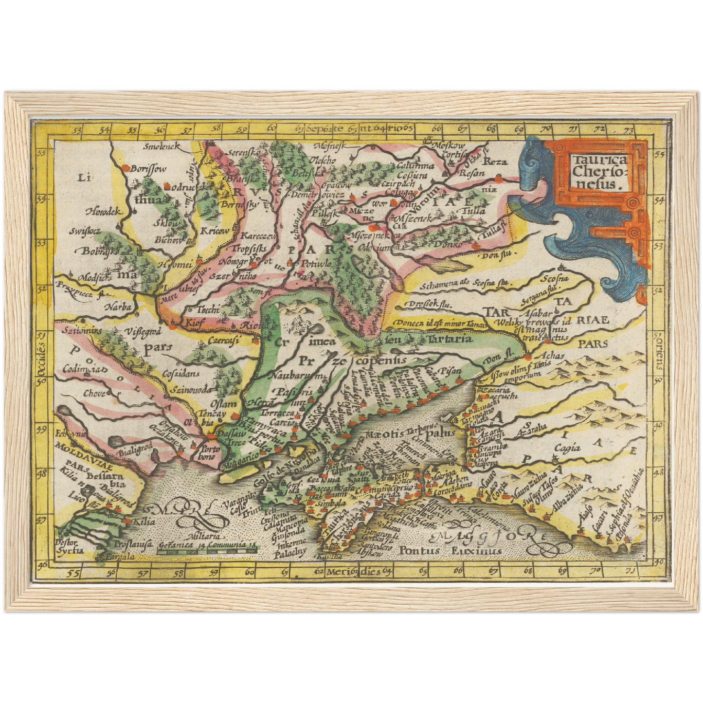 Historische Landkarte Ukraine um 1609