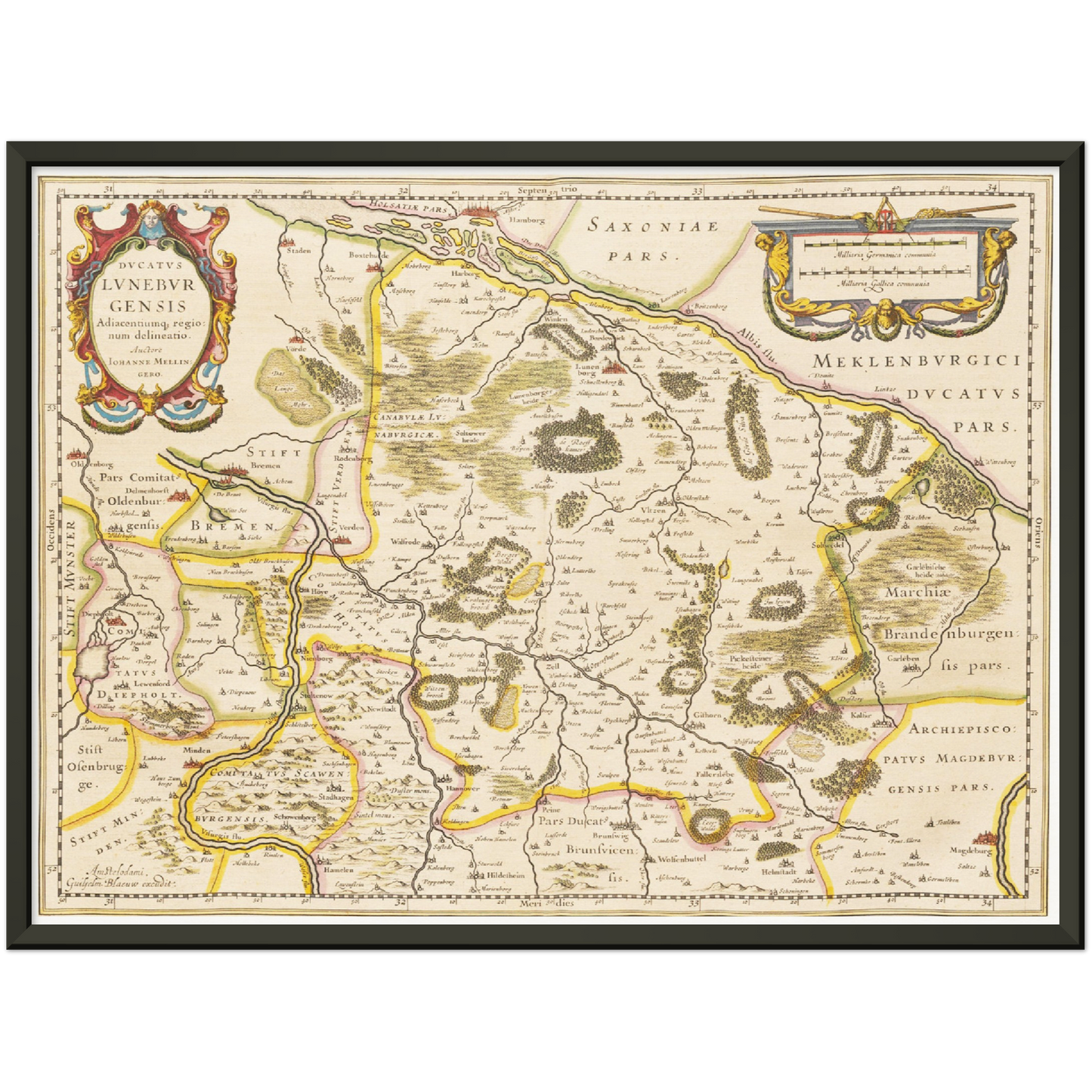 Historische Landkarte Lüneburg um 1635