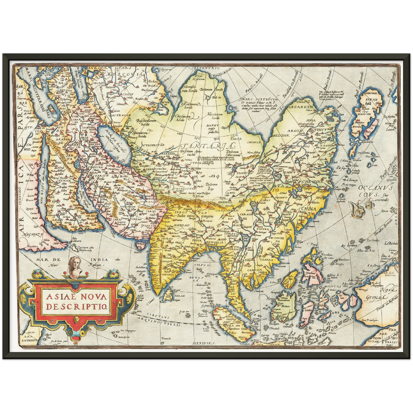 Historische Landkarte Asien um 1570