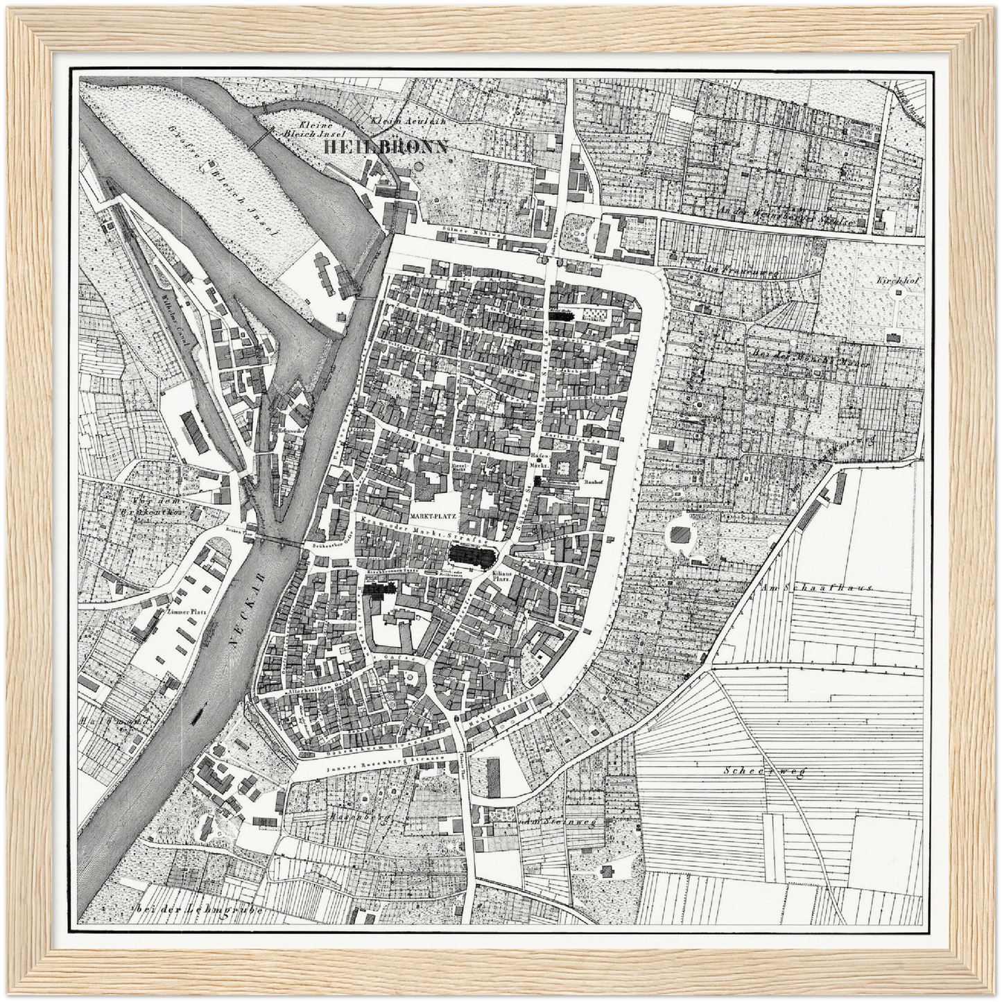 Historischer Stadtplan Heilbronn um 1834