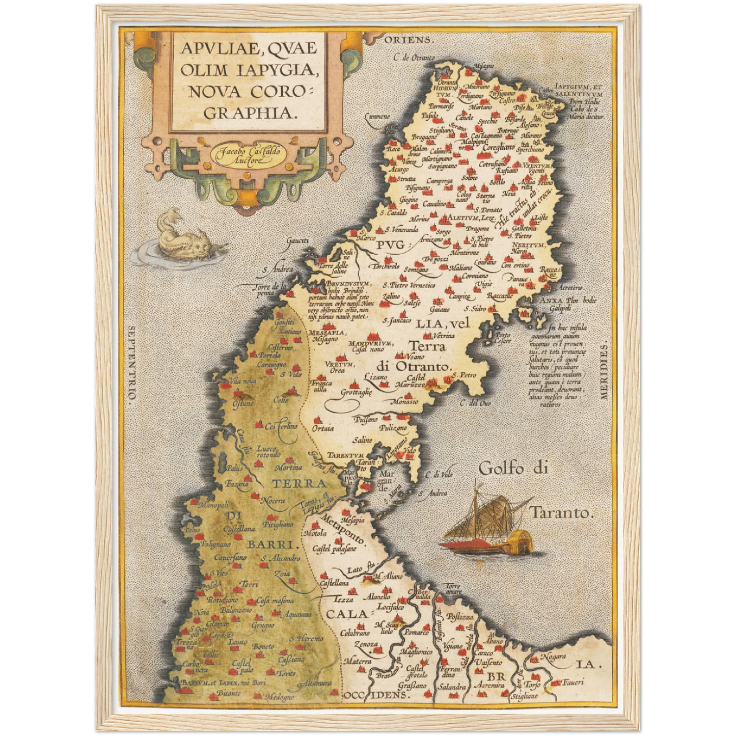 Historische Landkarte Apulien um 1609