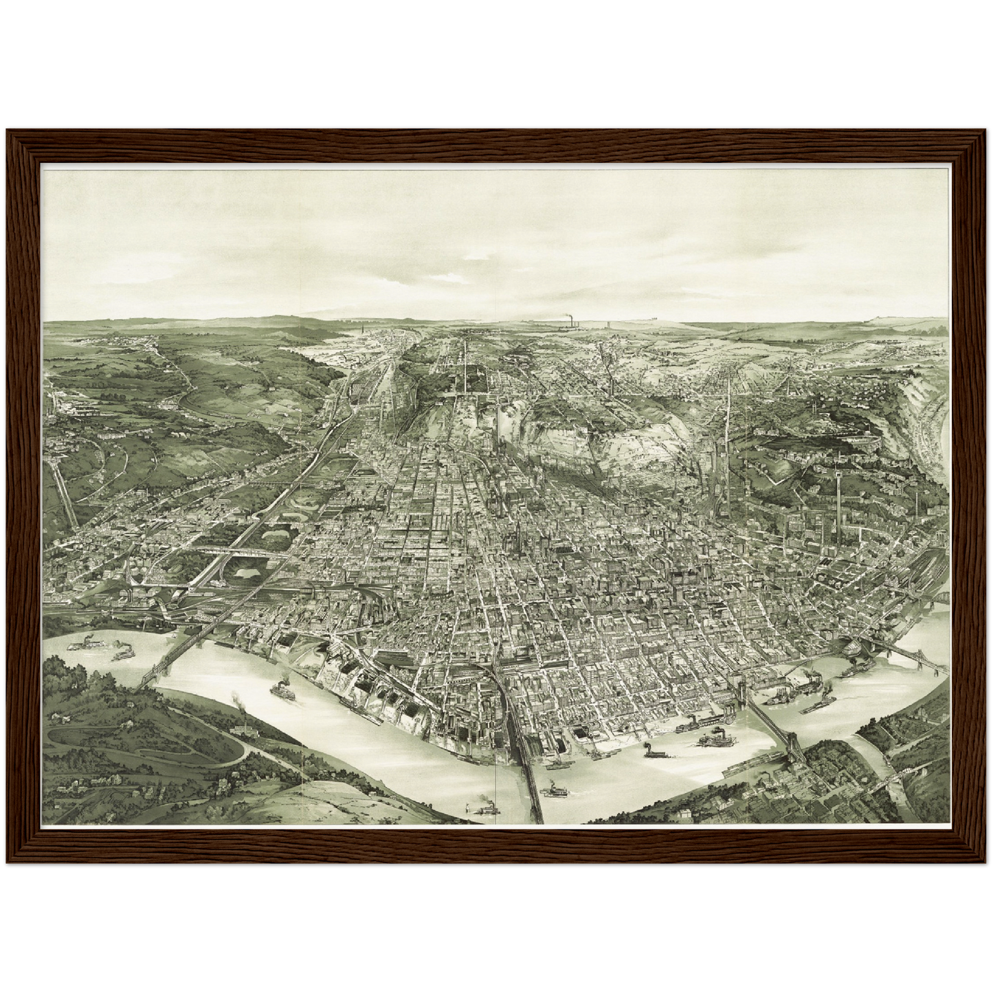 Historische Stadtansicht Cincinnati um 1900