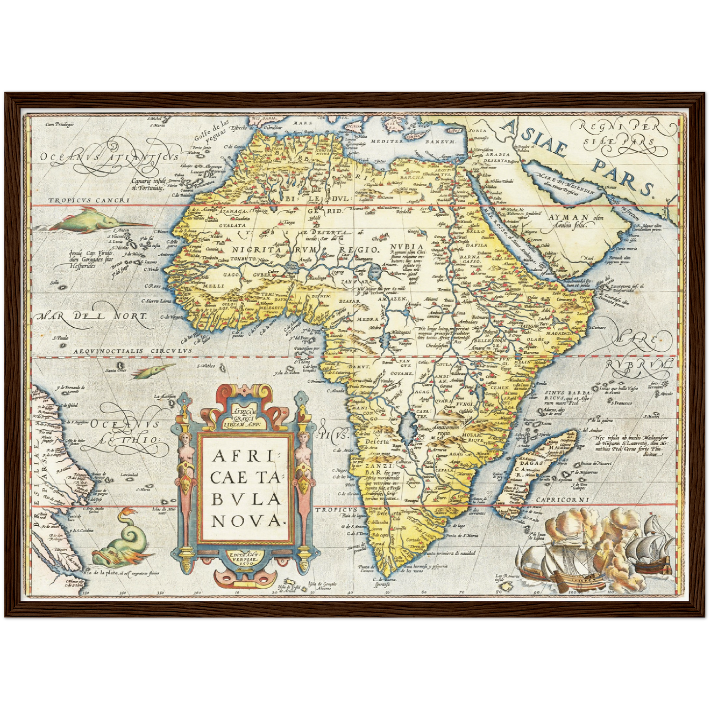 Historische Landkarte Afrika um 1570