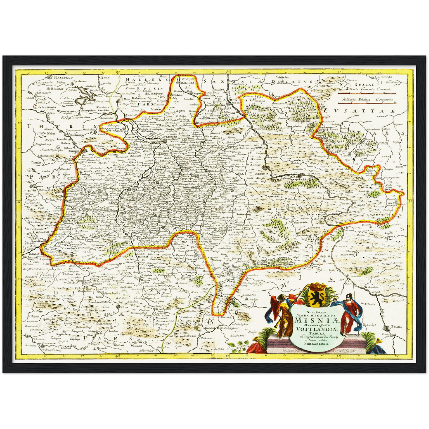 Historische Landkarte Meißen um 1700