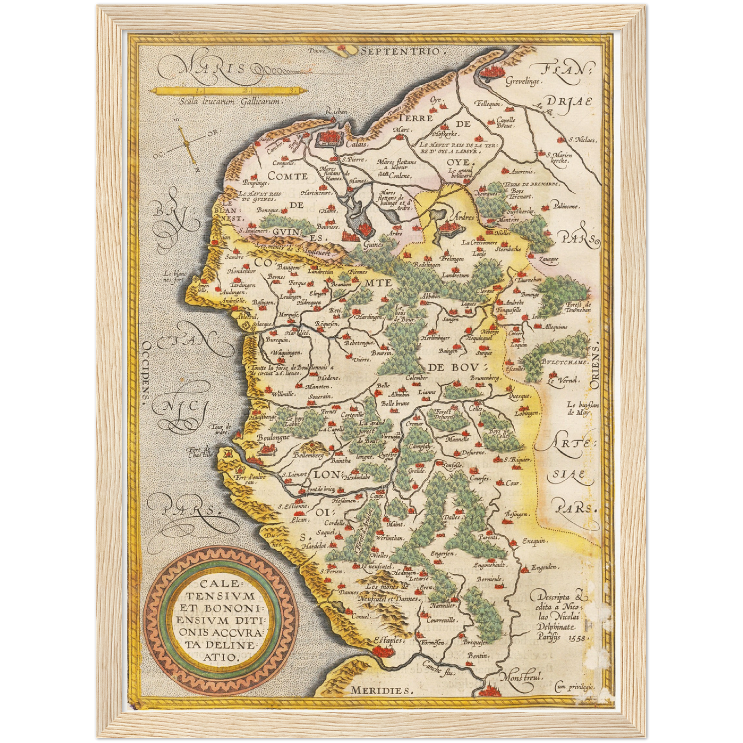 Historische Landkarte Calais um 1609