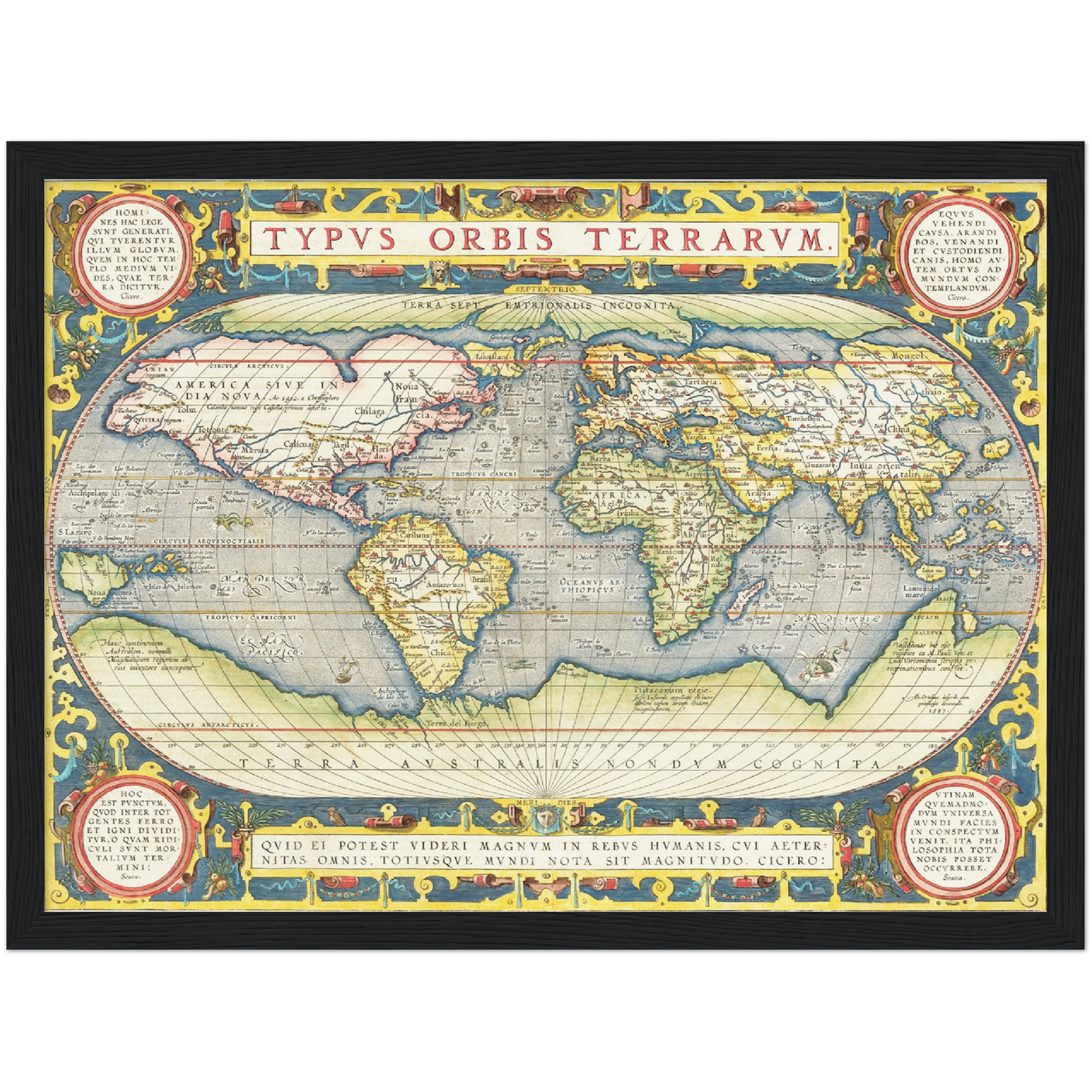 Historische Weltkarte um 1570