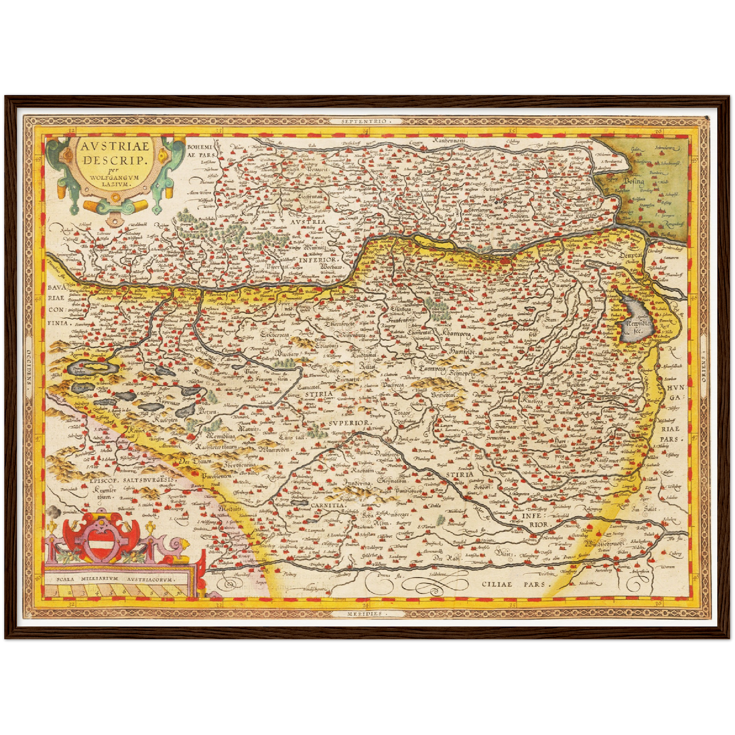 Historische Landkarte Österreich um 1609