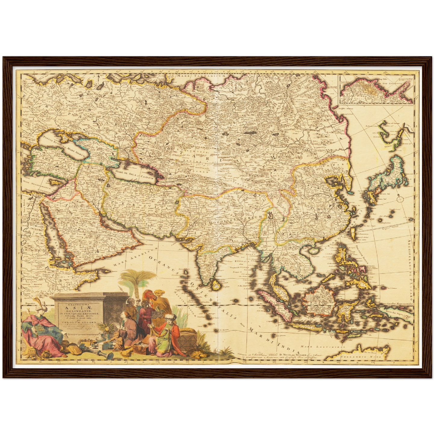 Historische Landkarte Asien um 1694