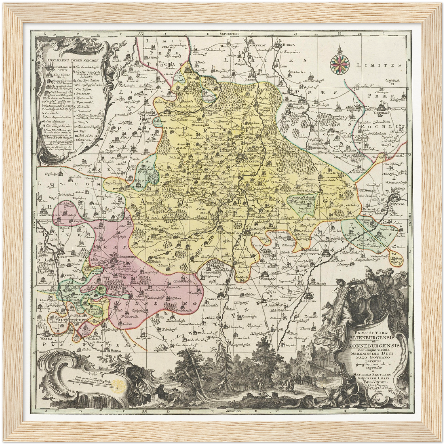 Historische Landkarte Altenburg um 1750