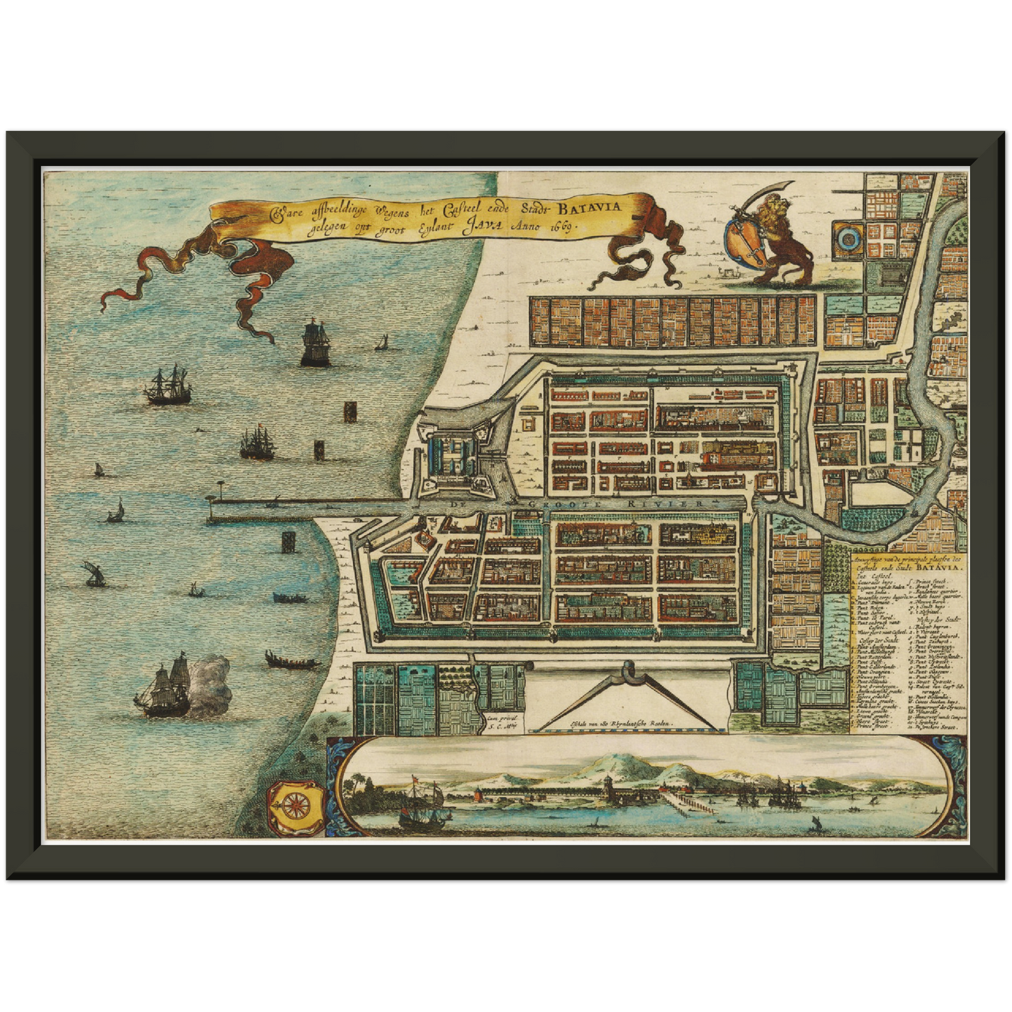Historischer Stadtplan Jakarta um 1669