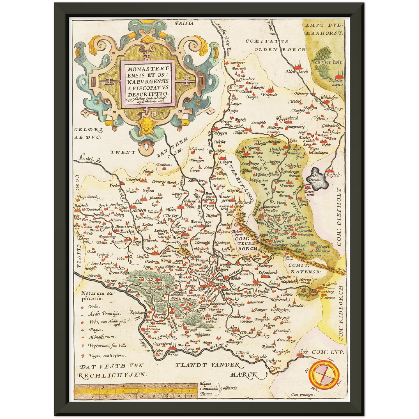 Historische Landkarte Osnabrück um 1609