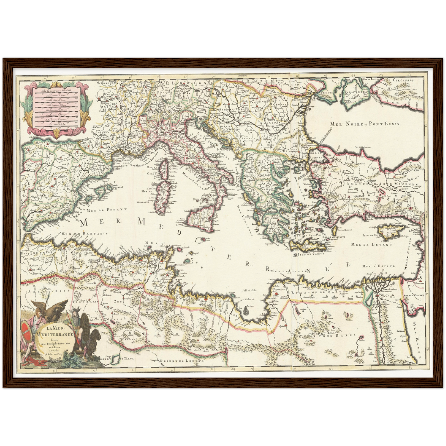 Historische Landkarte Südeuropa um 1700