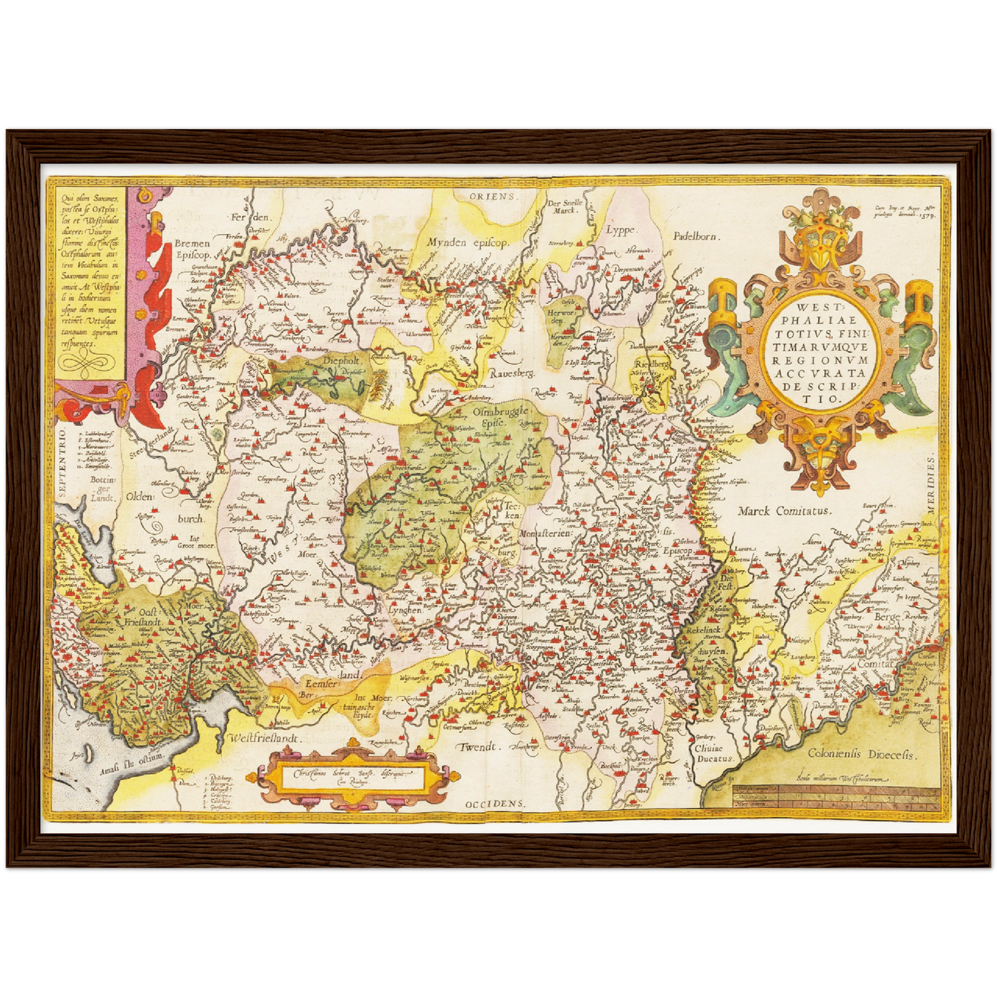 Historische Landkarte Westfalen um 1609