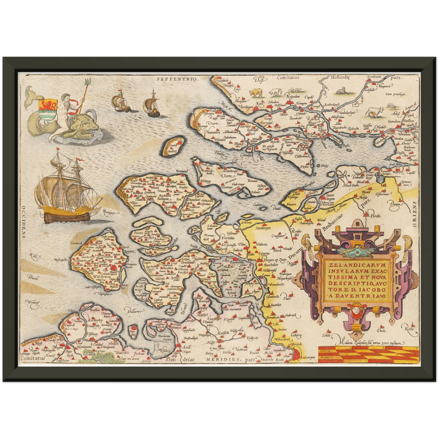 Historische Landkarte Provinz Zeeland um 1609