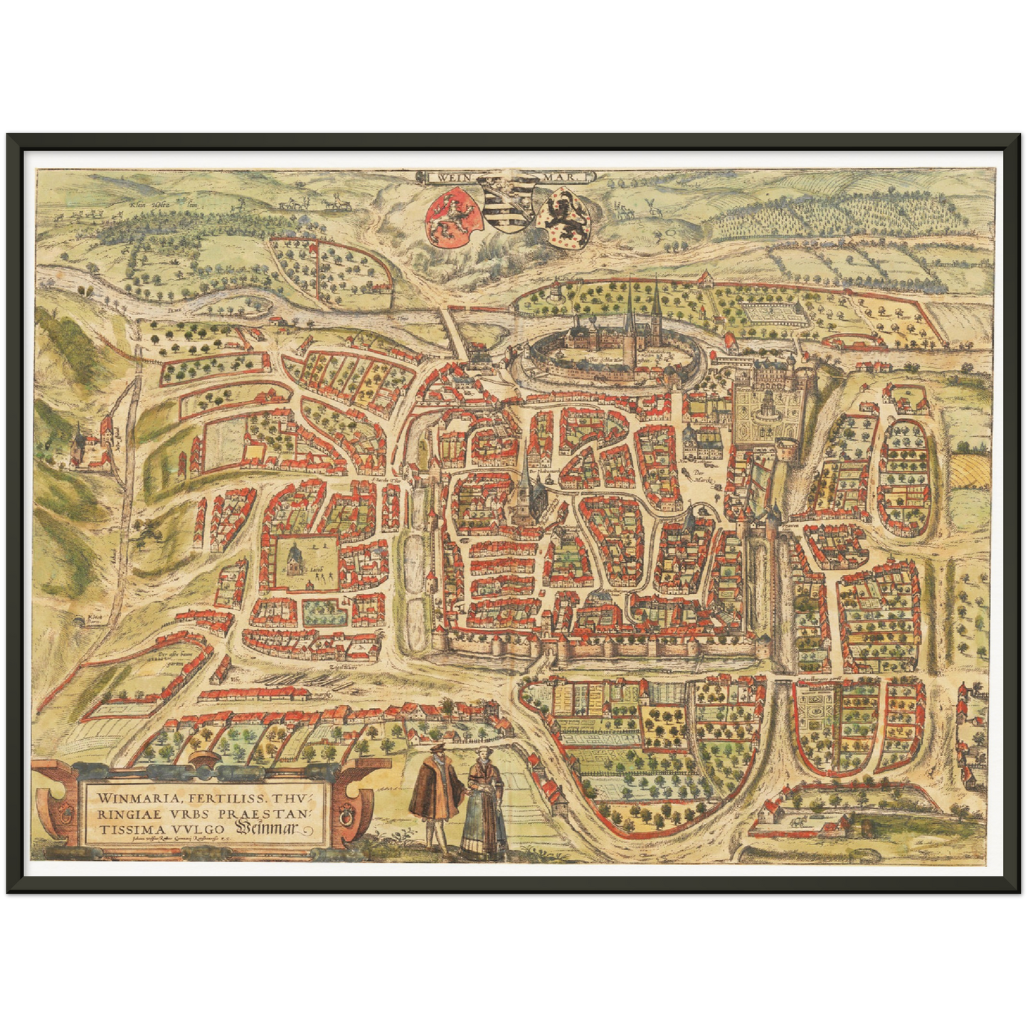 Historische Stadtansicht Weimar um 1582