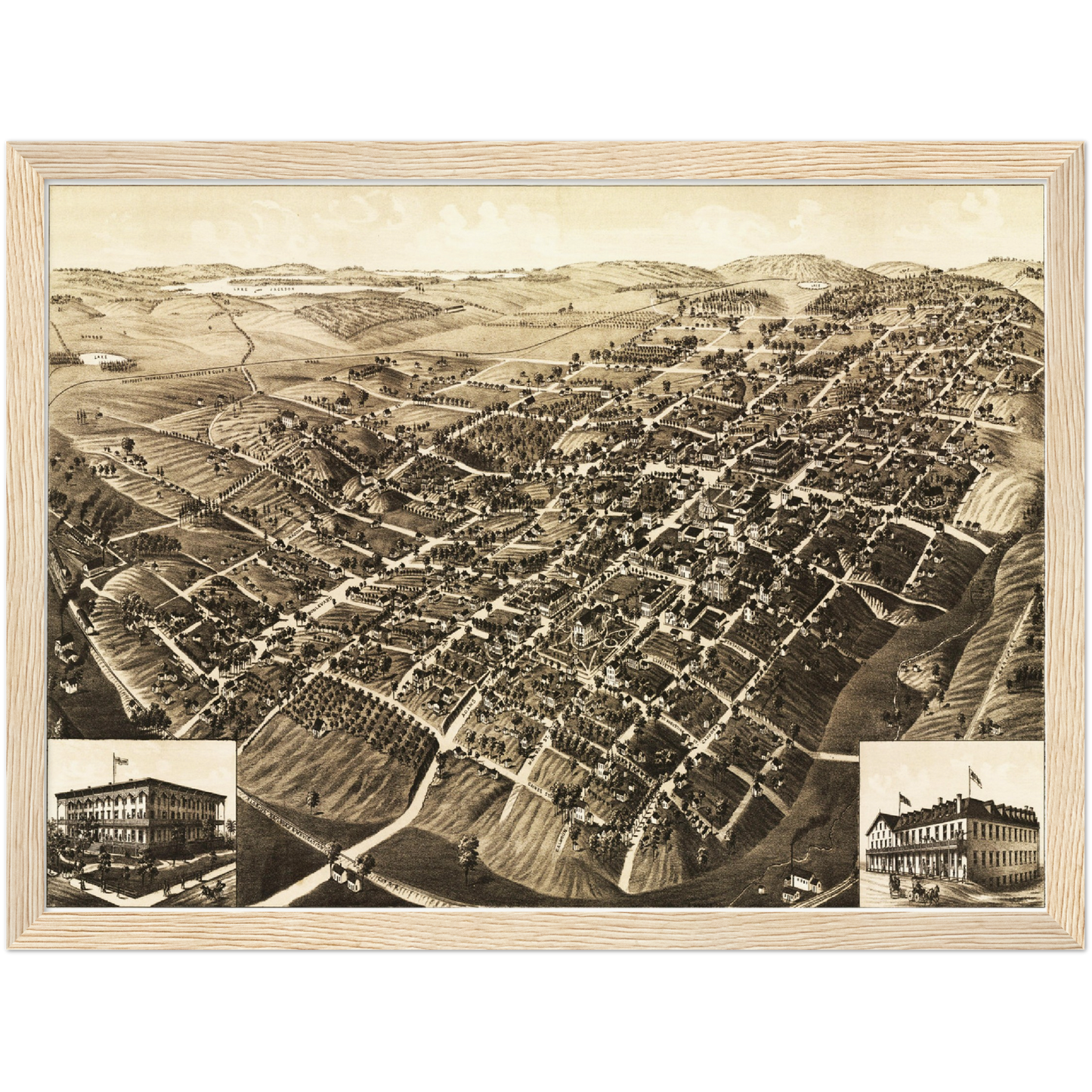 Historische Stadtansicht Tallahassee um 1885