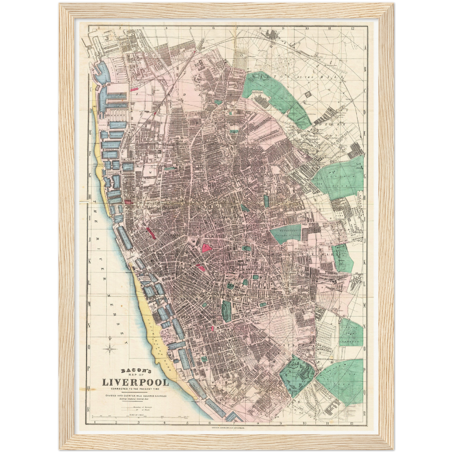 Historischer Stadtplan Liverpool um 1890
