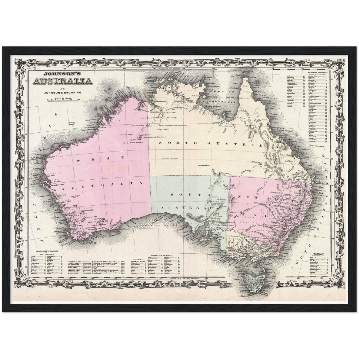 Historische Landkarte Australien um 1861