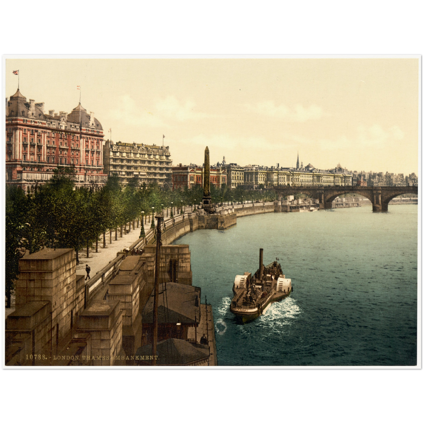 Historische Ansicht London Themse um 1895
