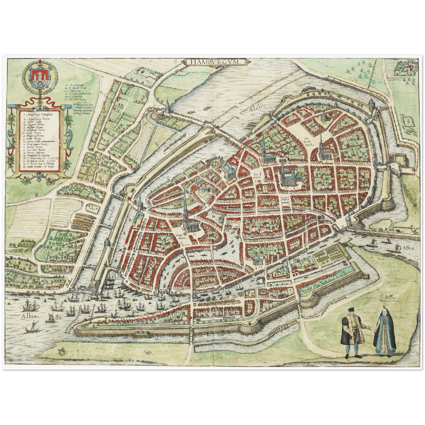 Historischer Stadtplan Hamburg um 1588