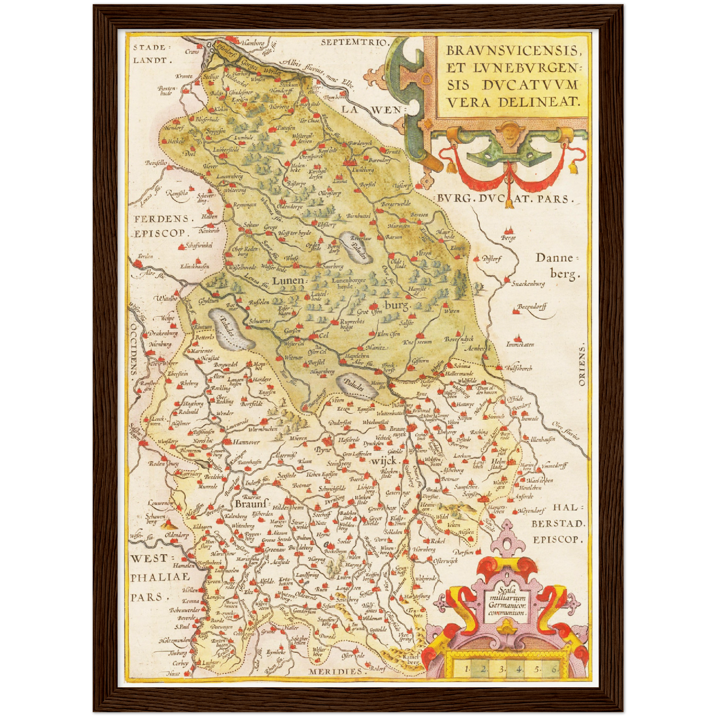 Historische Landkarte Lüneburg um 1609