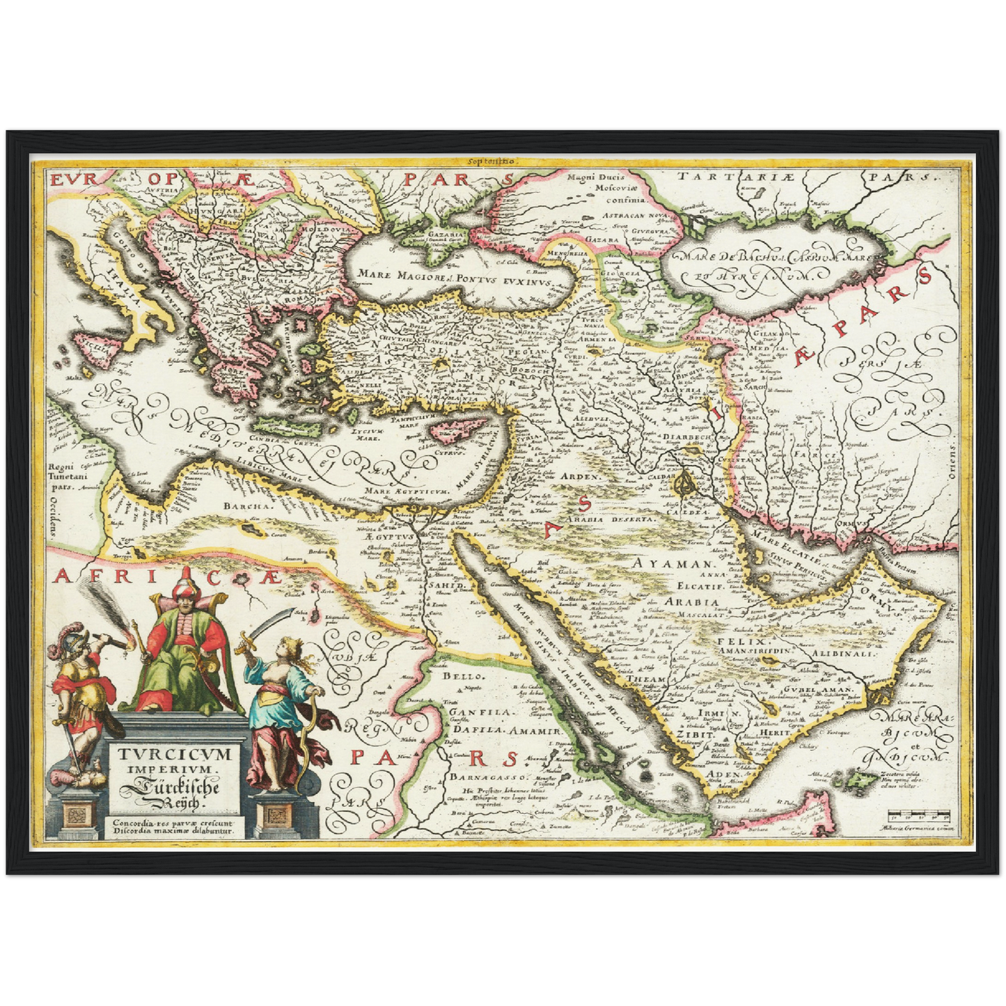 Historische Landkarte Naher Osten um 1636