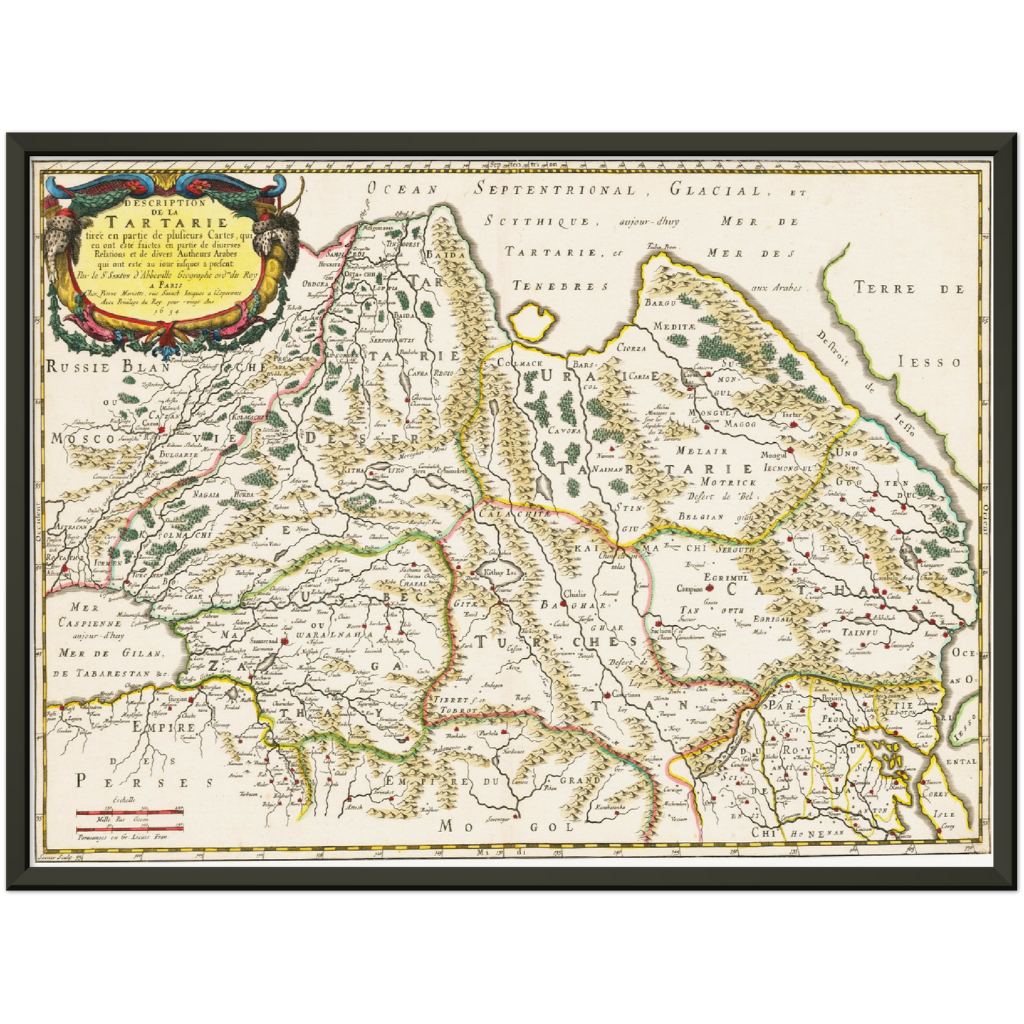 Historische Landkarte Tartarien um 1654