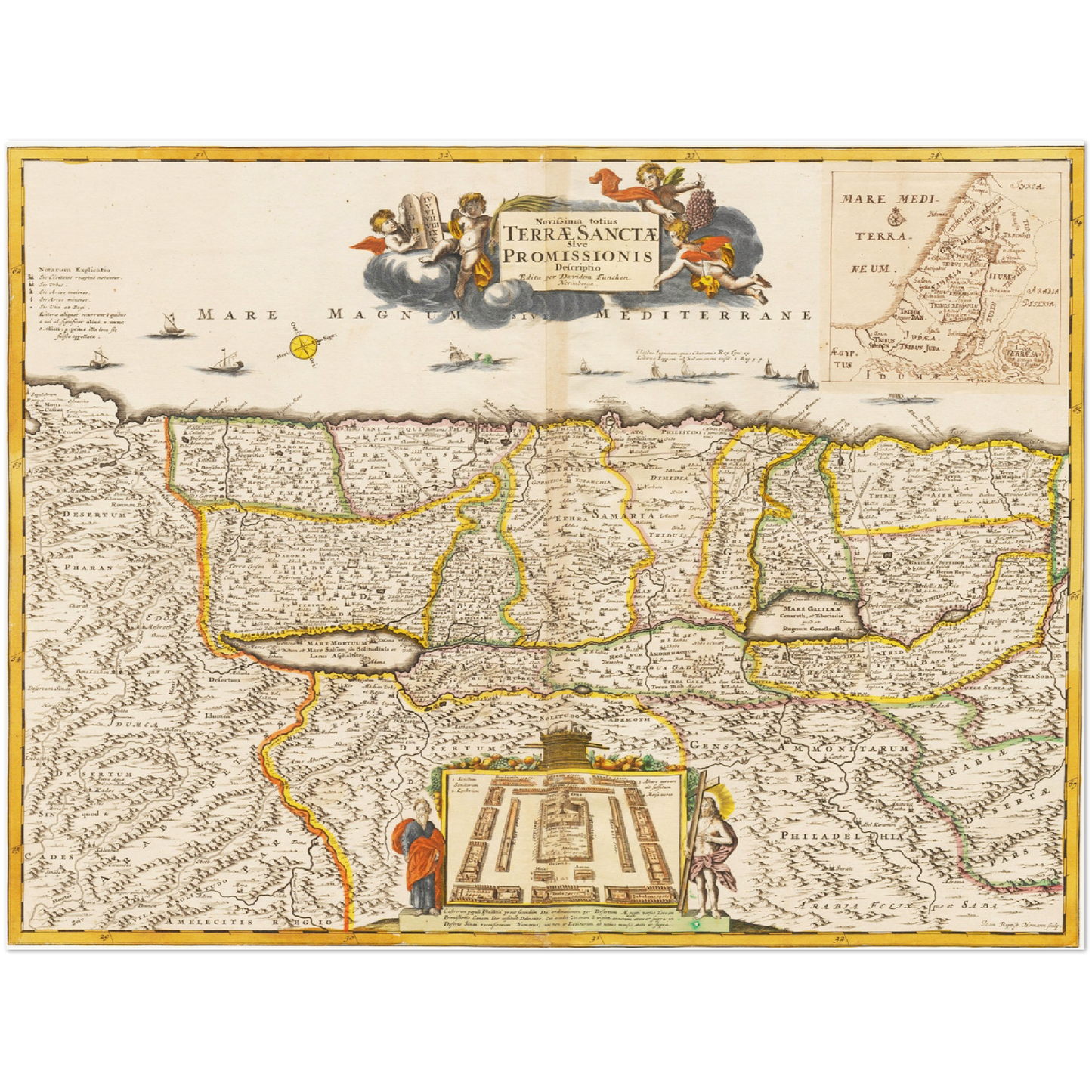 Historische Landkarte Heiliges Land um 1694