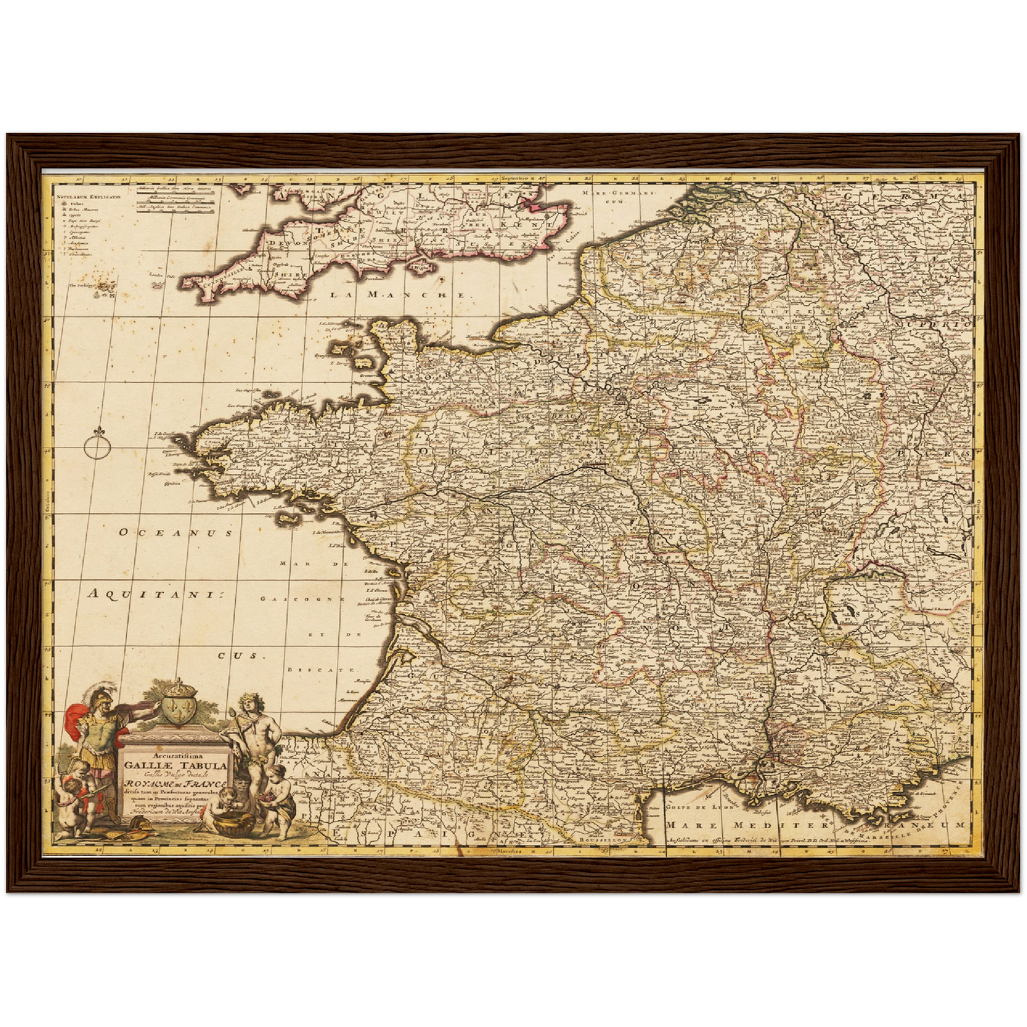 Historische Landkarte Frankreich um 1698