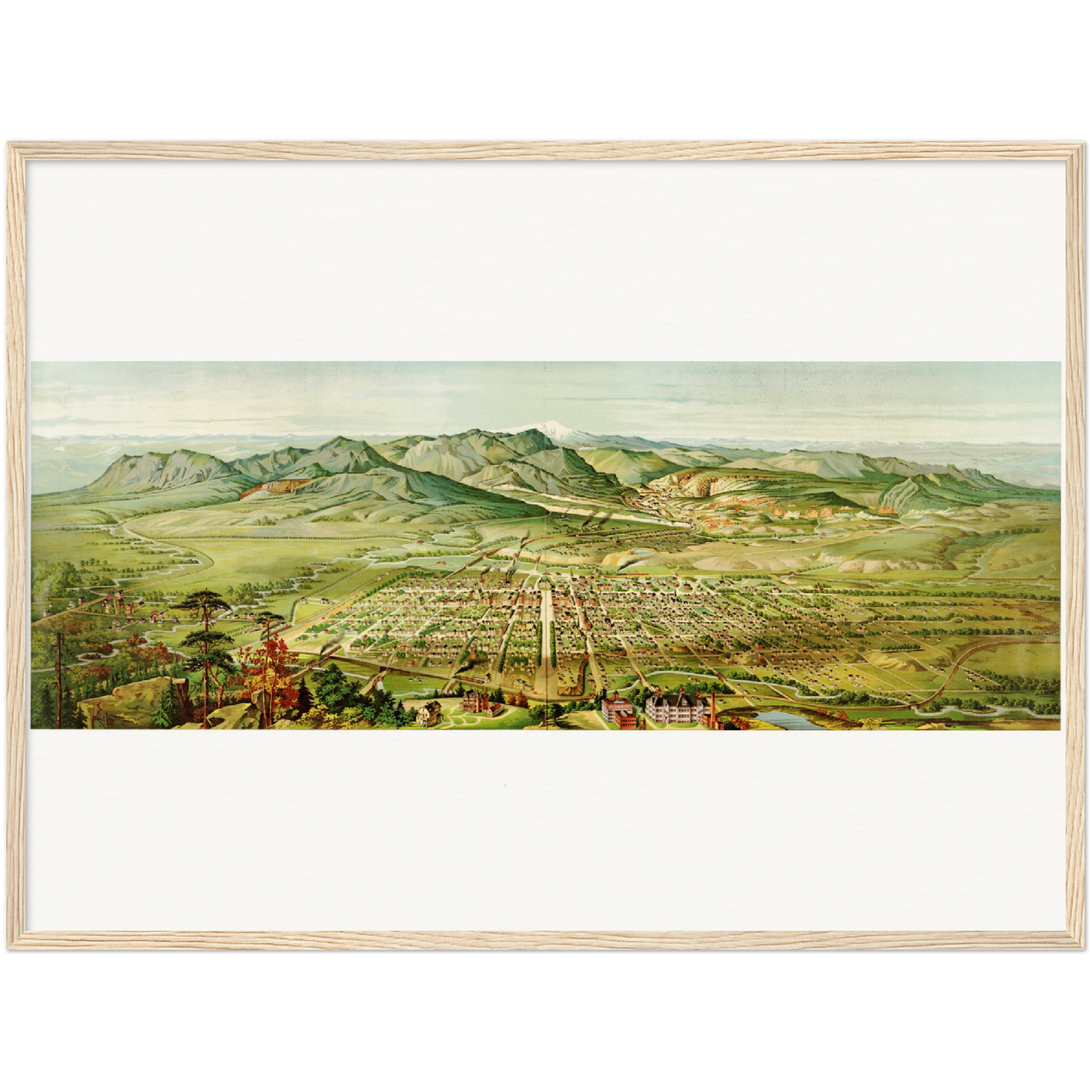 Historische Stadtansicht Colorado Springs um 1890