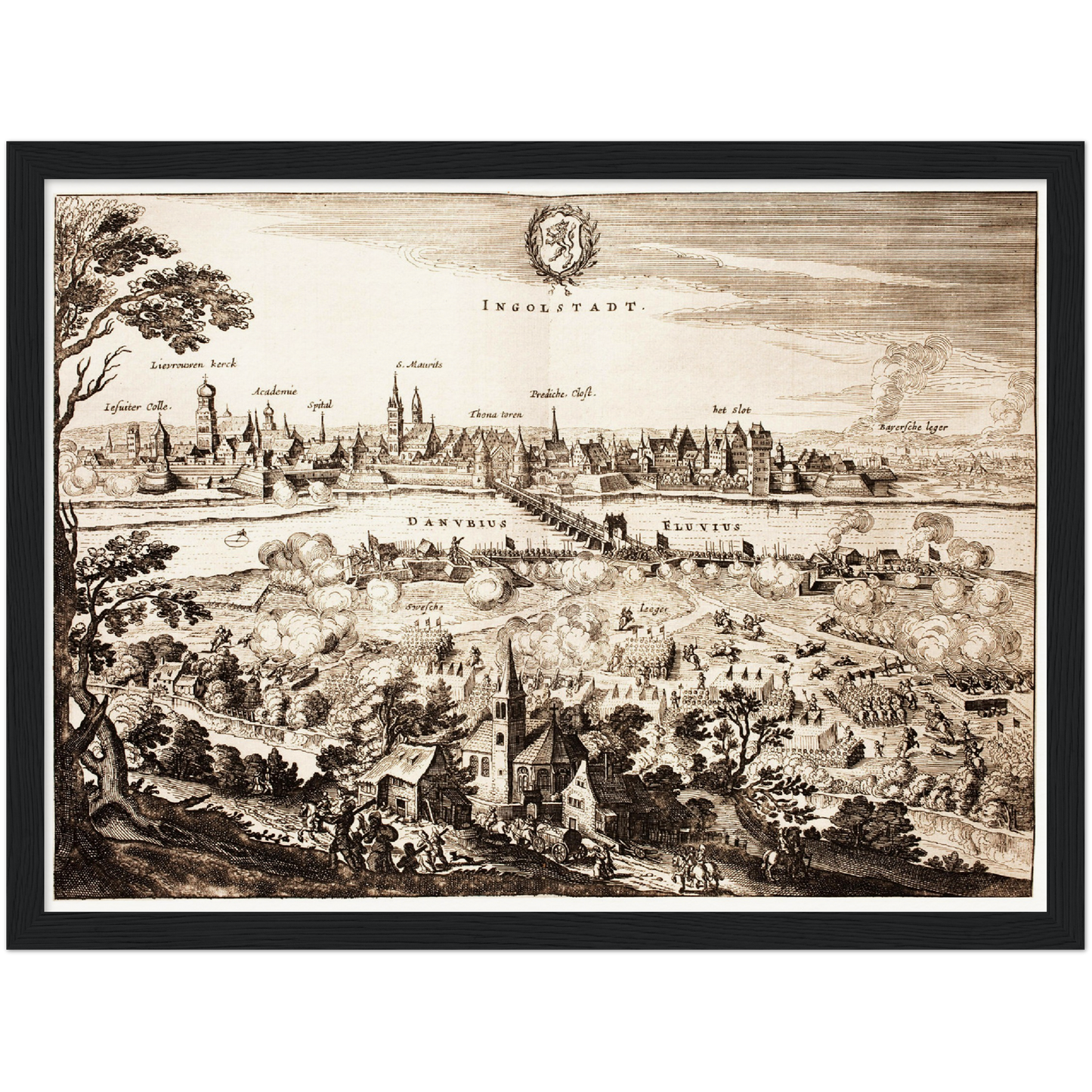 Historische Stadtansicht Ingolstadt um 1632