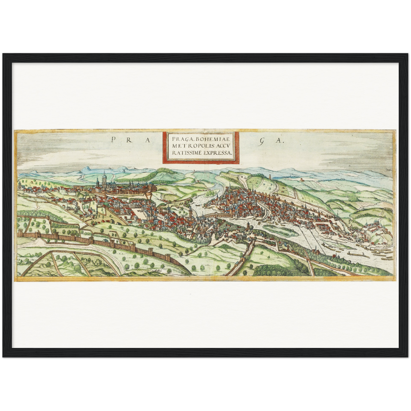 Historische Stadtansicht Prag um 1580