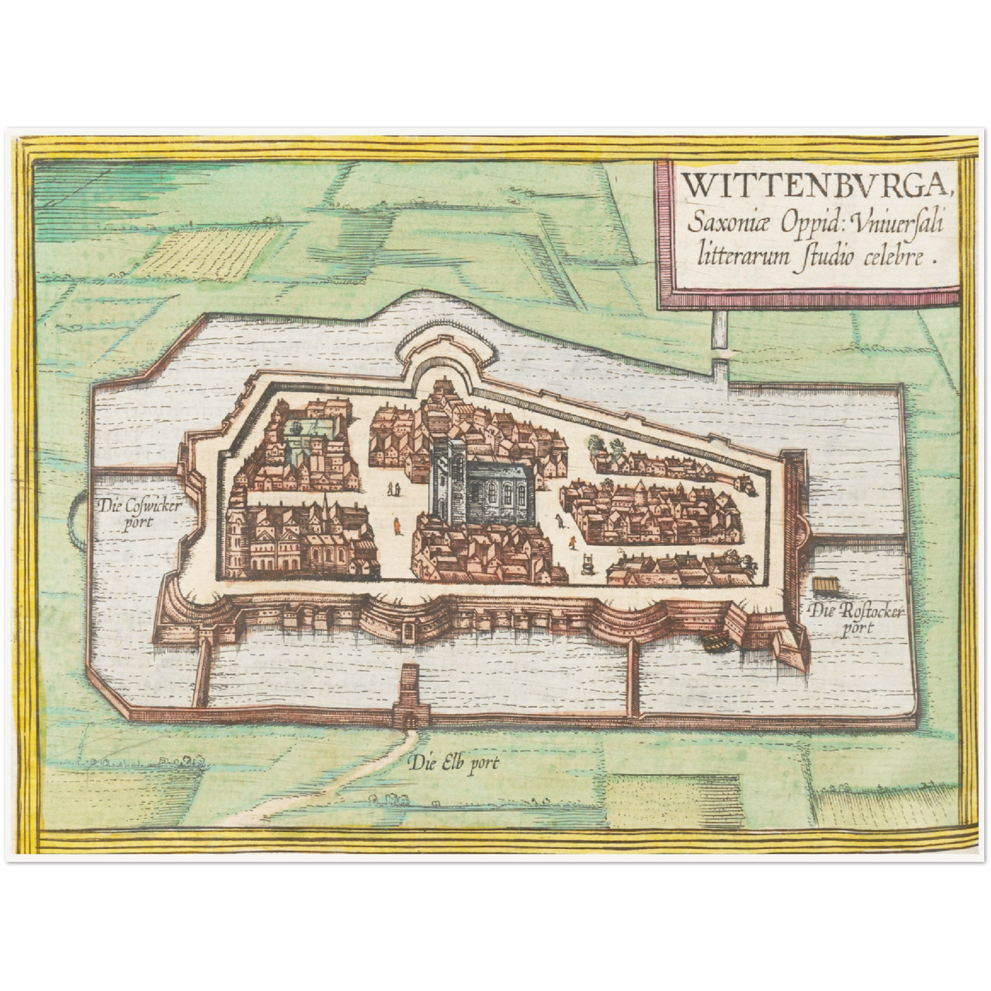 Historische Stadtansicht Wittenberg um 1570