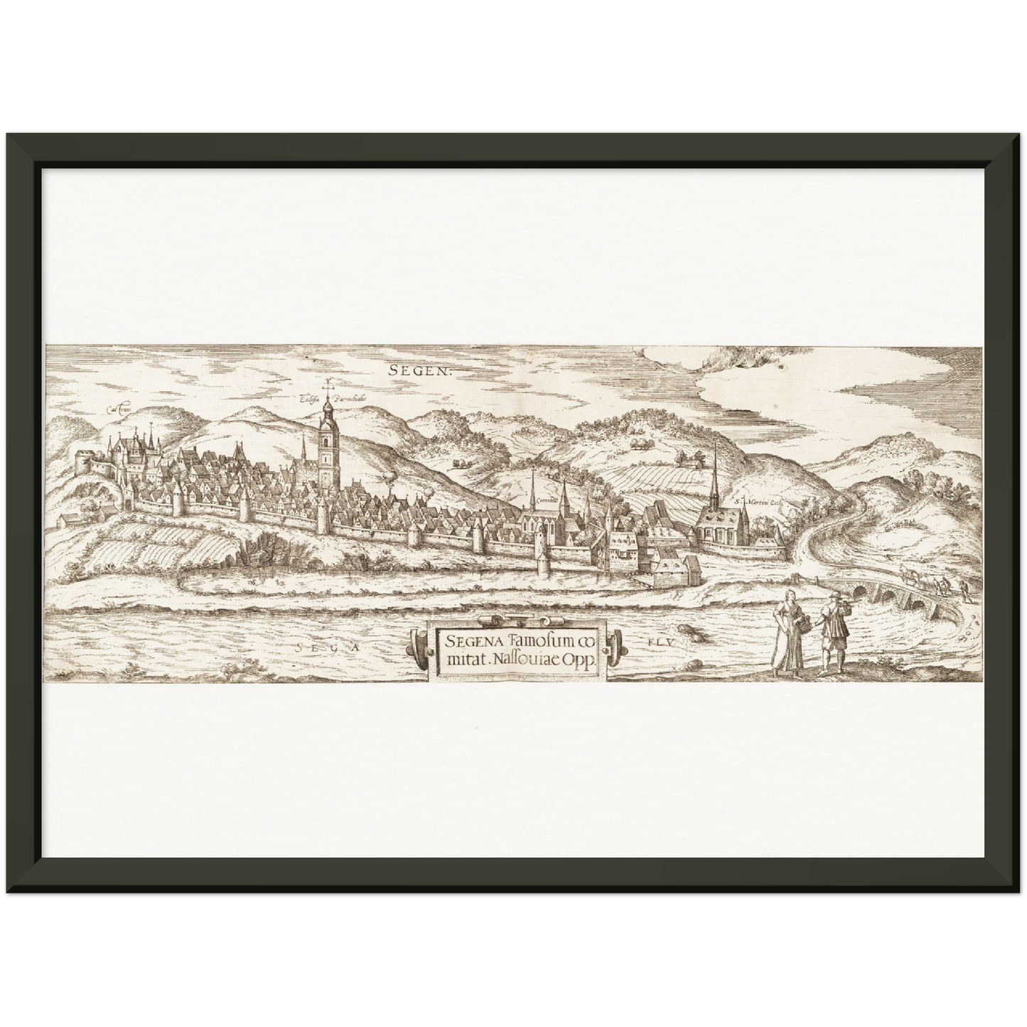 Historische Stadtansicht Siegen um 1618